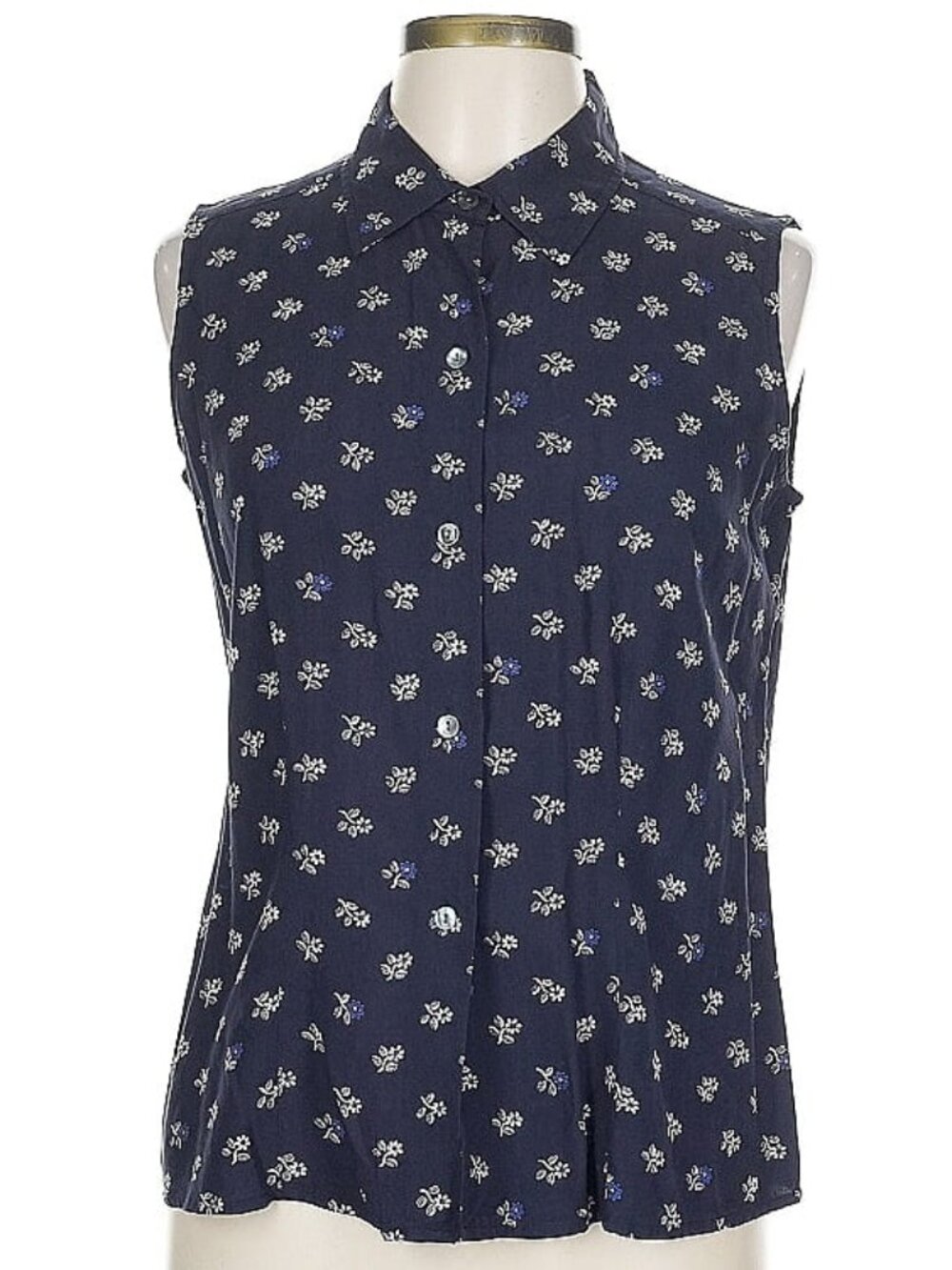Charter Club Sleeveless Button Down Floral Shirt